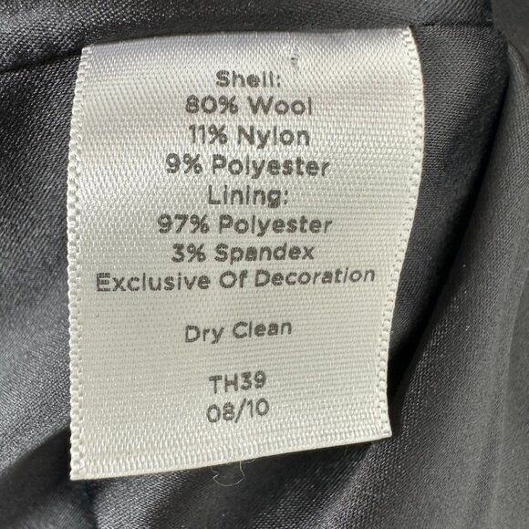 Talbots Metallic Tweed Blazer Jacket 4 Black Silver Shimmer Wool Blend Fringe - Picture 7 of 7